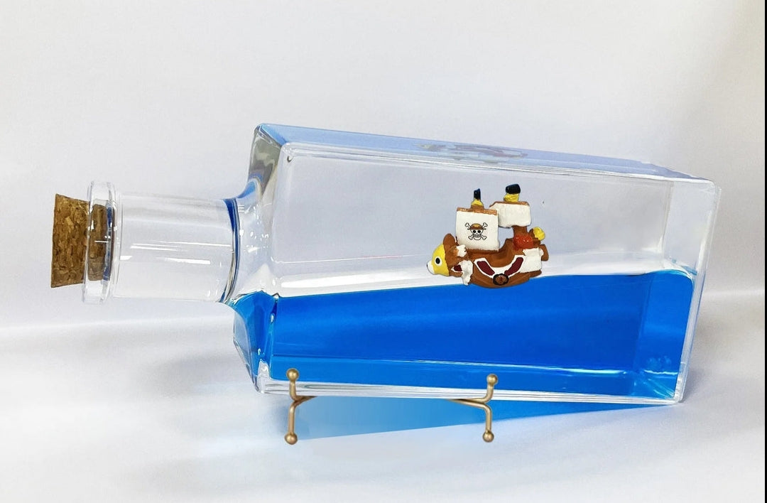 Navio de Descompressão 3D One Piece,Garrafa em Acrílico E Barco Flutuante