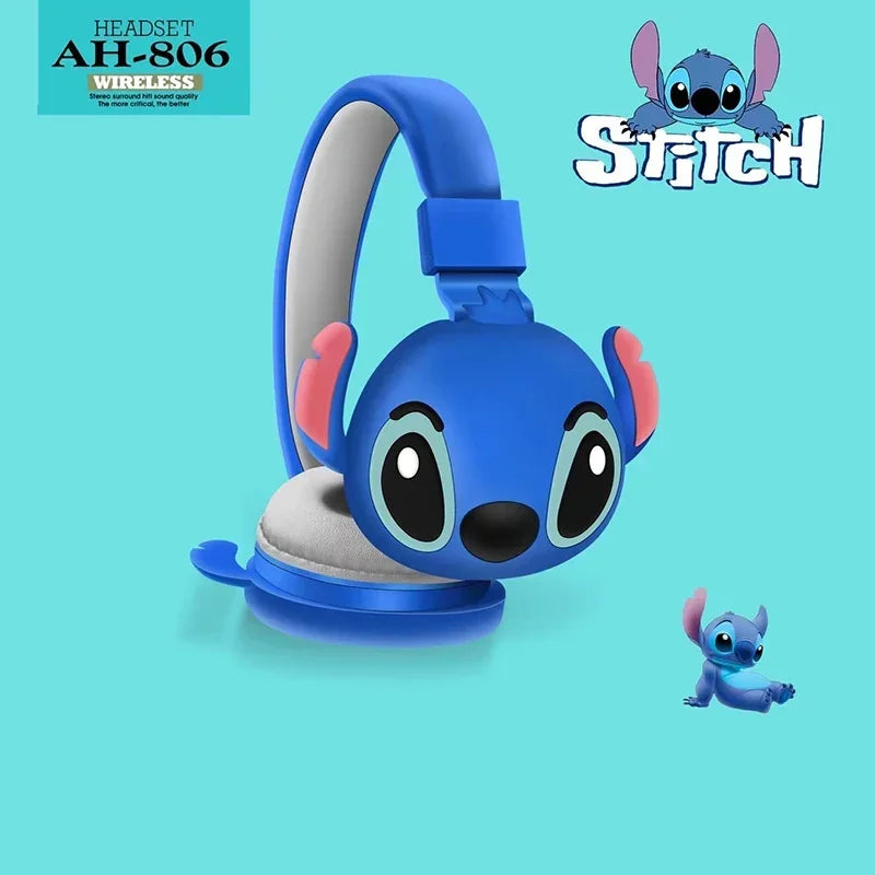 Fones do Stitch Wireless via Bluetooth Headphones AH-806 HIFI Stereo