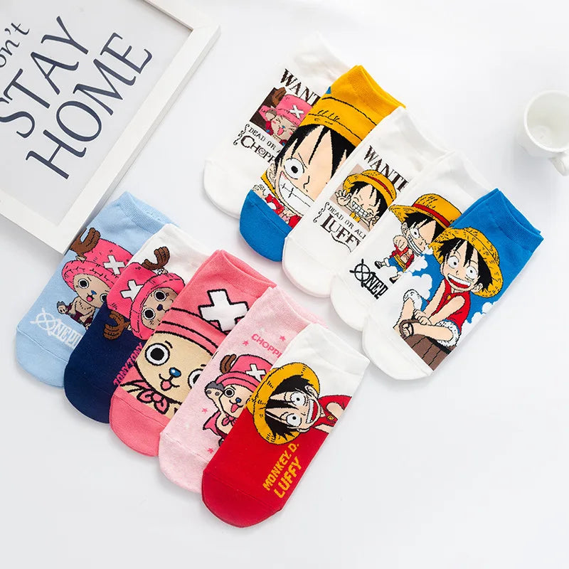 Meias do One Piece-Luffy e Chopper de 1 a 10 Pares
