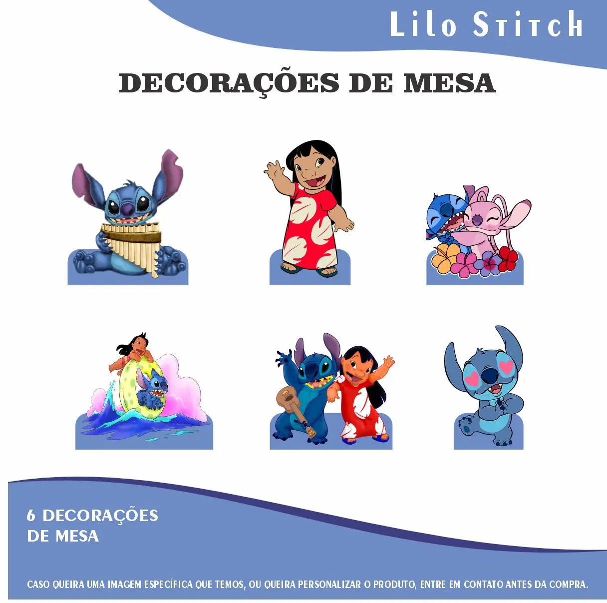 Kit Festa Fácil Decoração Prática - Lilo Stitch - 64 peças