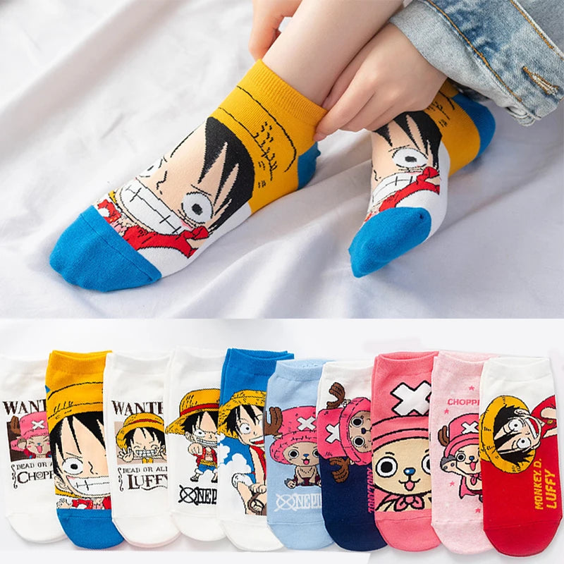 Meias do One Piece-Luffy e Chopper de 1 a 10 Pares