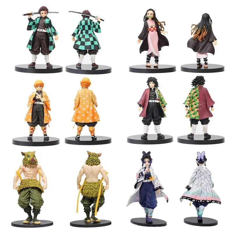 6 Peças do Demon Slayer Kimetsu no Yaiba figure Kamado,Tanjirou,Inosuke,Agatsuma,Zenitsu,Nezuko em PVC