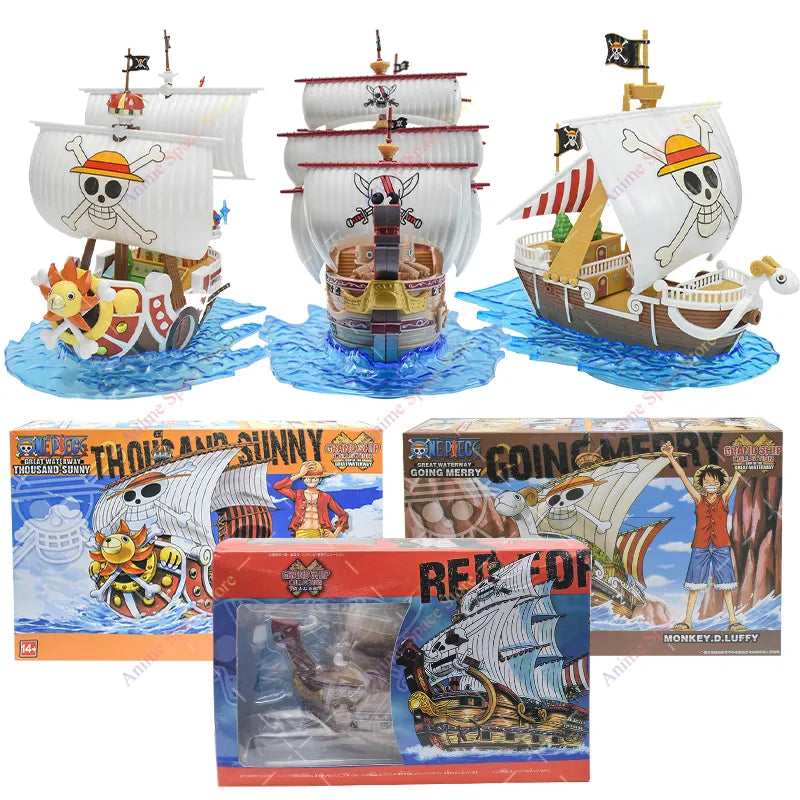 Navio Montável(18cm)do One Piece:Thousand Sunny, Going Merry