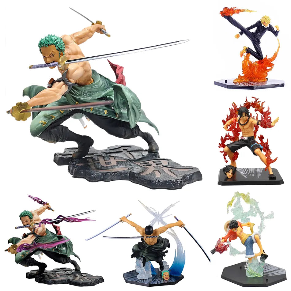 One Piece 18CM | Coleção | Luffy, Roronoa Zoro, Sanji, Ace, Law