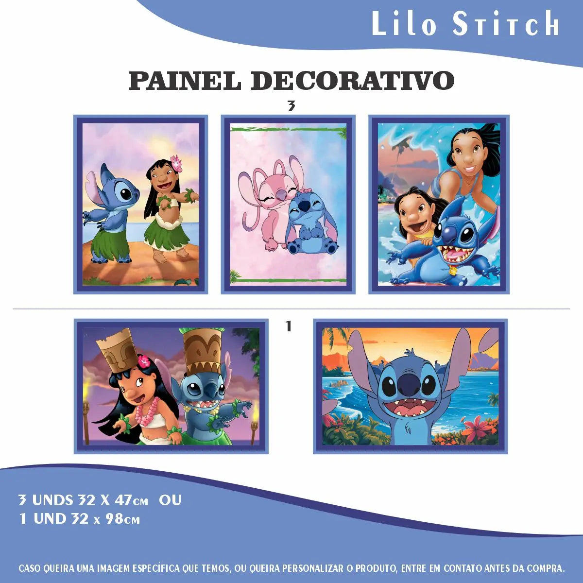 Kit Festa Fácil Decoração Prática - Lilo Stitch - 64 peças