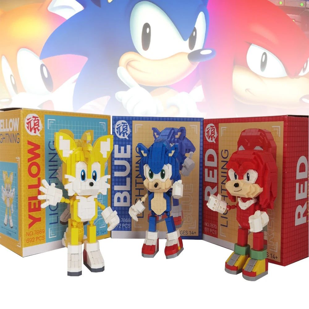 Sonic,Talis e Knuckles Brinquedo de Blocos Montáveis