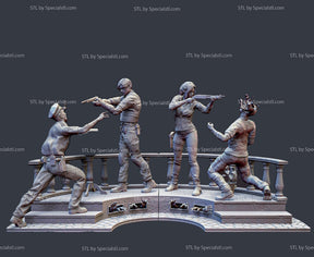 Diorama RE2 Remake-Leon Kennedy e Claire Redfield