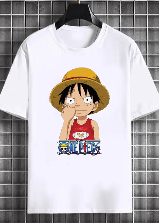 Camiseta Masculina/Feminina Art Luffy-One Piece Anime Poliéster