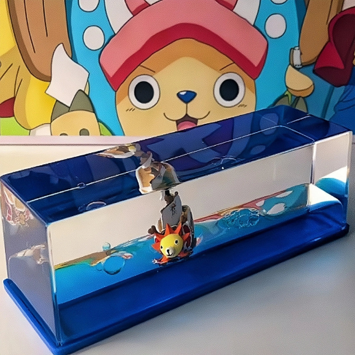 Navio de Descompressão 3D One Piece,Garrafa em Acrílico E Barco Flutuante