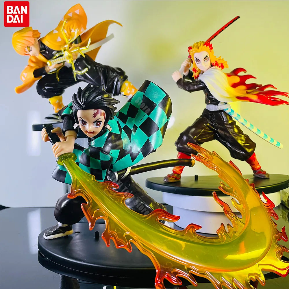 Demon Slayer Anime Figure Tanjirou Agatsuma,Zenitsu,Kyoujurou 15 cm.