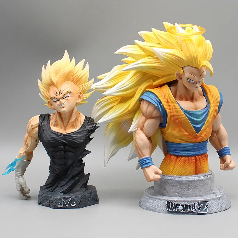 Goku SSJ3 20 cm. e Majin Vegeta 16.5 cm. Bustos