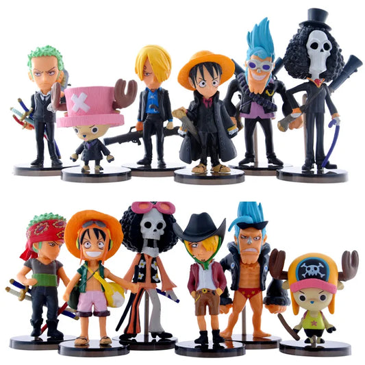 One Piece Anime- 6 Peças!Set:Luffy, Chopper, Sanji, Zoro, Franky, Brook!!!