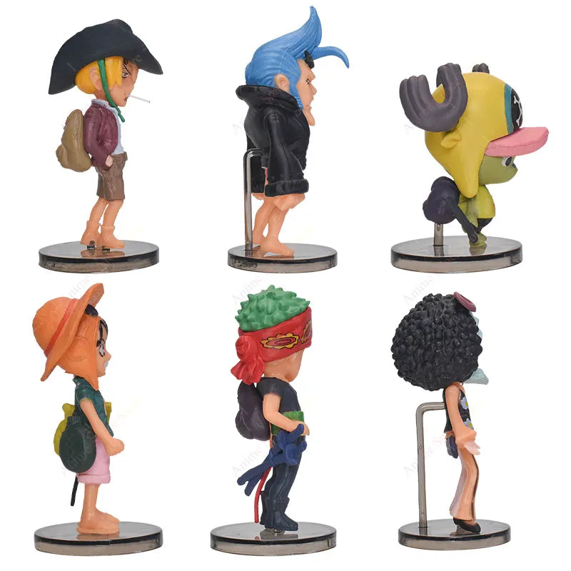 One Piece Anime- 6 Peças!Set:Luffy, Chopper, Sanji, Zoro, Franky, Brook!!!