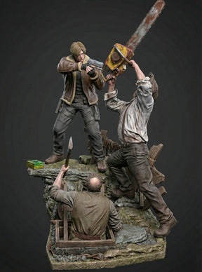 Diorama Resident Evil 4 Remake-Leon S.Kennedy+El Salvador+Ganado